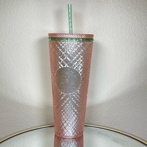 Starbucks 2023 Summer Jeweled Diamond Peach Pink Pearl Tumbler